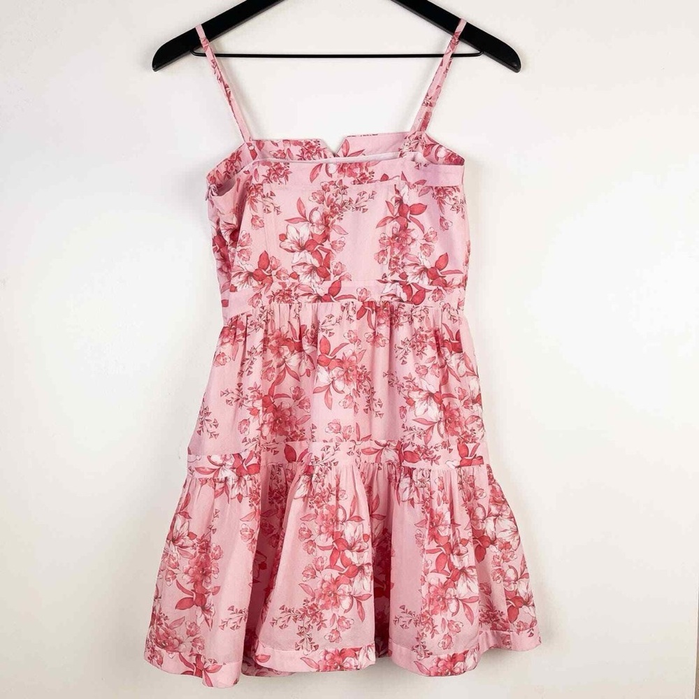 Intermix Pink Floral Silk Blend Babydoll Mini Dress Cottagecore Size 10 Romantic - Picture 11 of 16